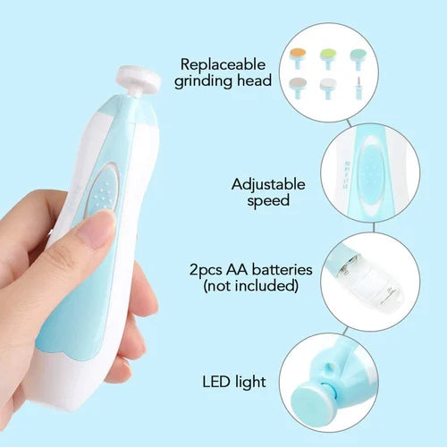 Baby Products Online - Nail file for baby, electric nail trimmer 16  manicure set, rechargeable nail nail for baby with nail clipper, nail  polish care kit 4 LED light for baby safe cut - Kideno